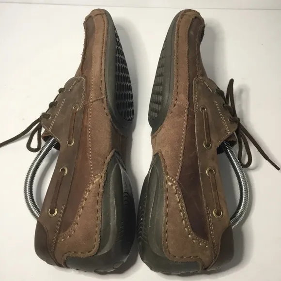 Hush Puppies Men’s Formant Non Slip Brown Leather Comfort Shoes Size 12 NWOB