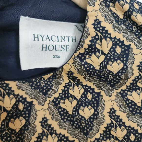 Hyacinth House  Navy &amp; Tan Floral Anja Midi Dress