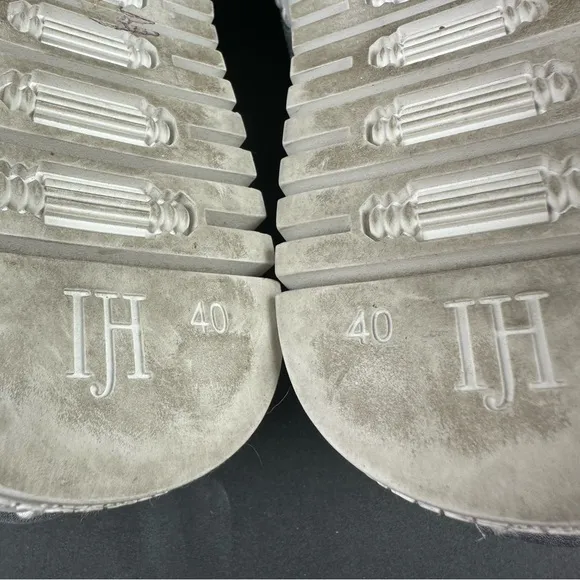 Ilse Jacobsen Hornbaek Tulip Sneaker 40 Silver Leather Womens Lace Up Shoes