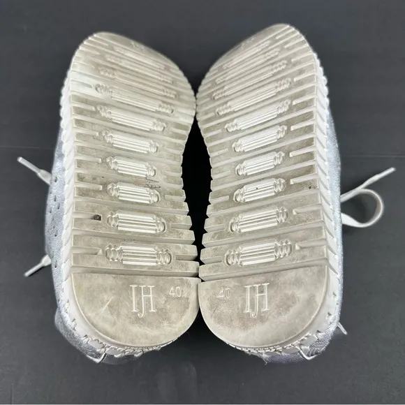 Ilse Jacobsen Hornbaek Tulip Sneaker 40 Silver Leather Womens Lace Up Shoes