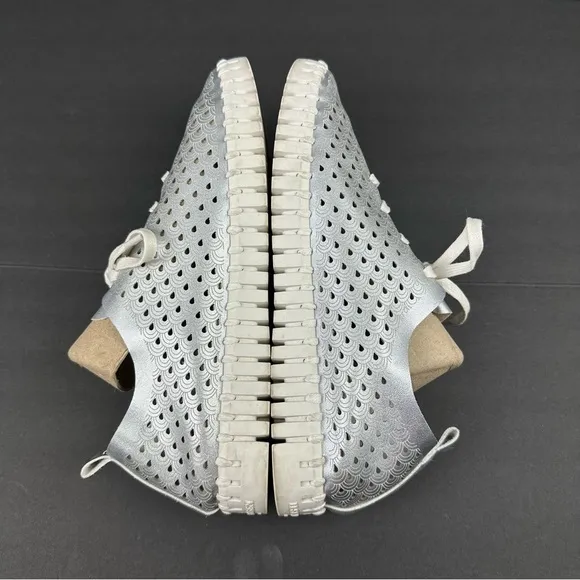 Ilse Jacobsen Hornbaek Tulip Sneaker 40 Silver Leather Womens Lace Up Shoes