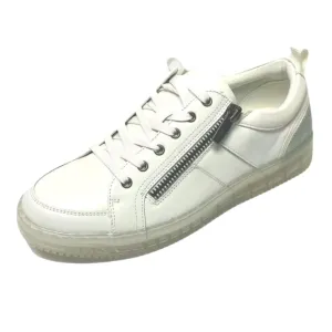 INC International Concepts White and Silver Athletic Shoes with Zipper