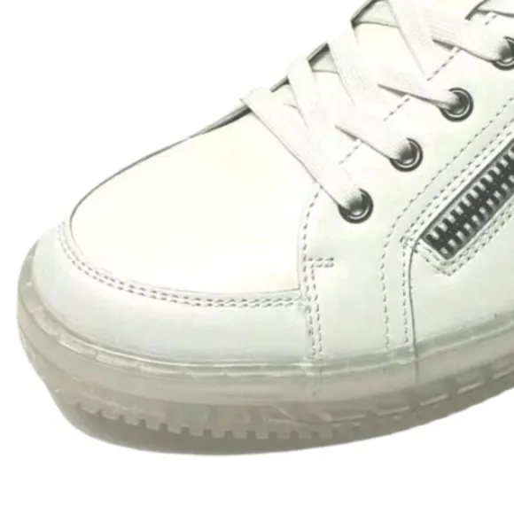 INC International Concepts White and Silver Athletic Shoes with Zipper