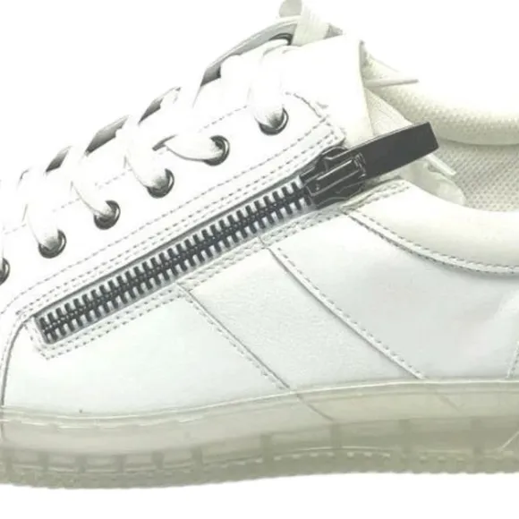 INC International Concepts White and Silver Athletic Shoes with Zipper