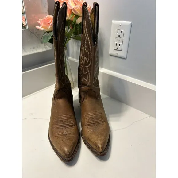 J. CHISHOLM Vintage Women's Leather Cowboy Boots , Size 6 DesignerWestern Boots