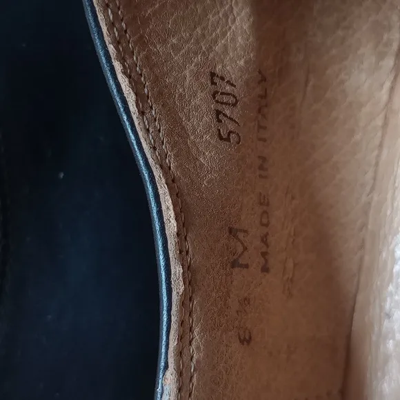 J Crew Oxford Derby Shoes Men's Size 8.5 Black Leather Single Buckle Italy 5707