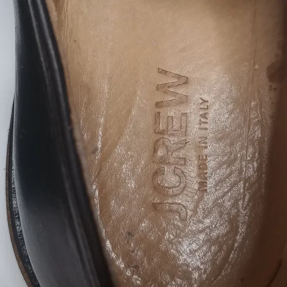J Crew Oxford Derby Shoes Men's Size 8.5 Black Leather Single Buckle Italy 5707
