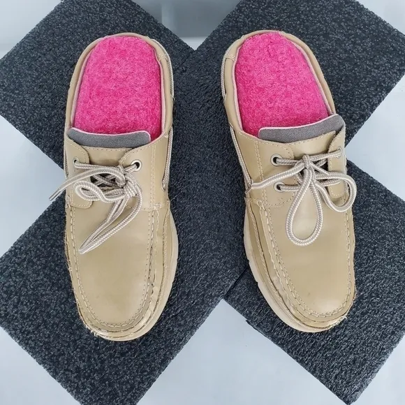 JARMAN Casual Boat Shoes Men Size 8 Tan Leather