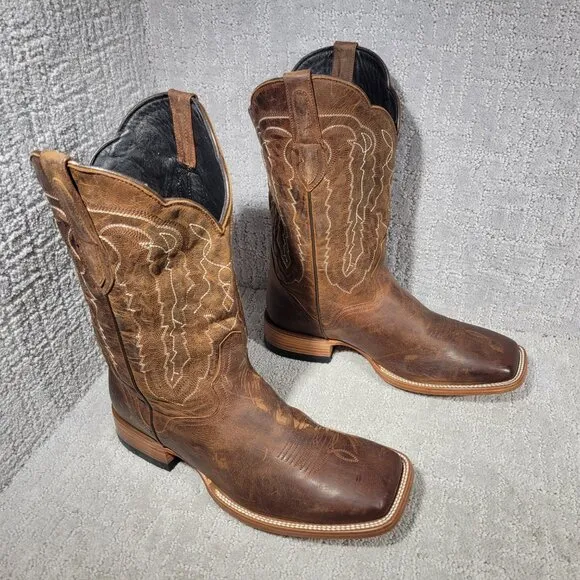 JB Dillon JBM3208 Mens Size 10.5EE Brown Genuine Goat Leather Cowboy Boots Shoes