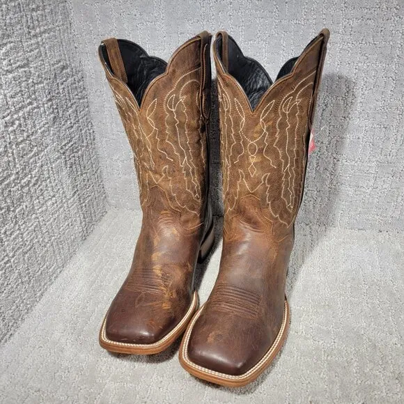 JB Dillon JBM3208 Mens Size 10.5EE Brown Genuine Goat Leather Cowboy Boots Shoes