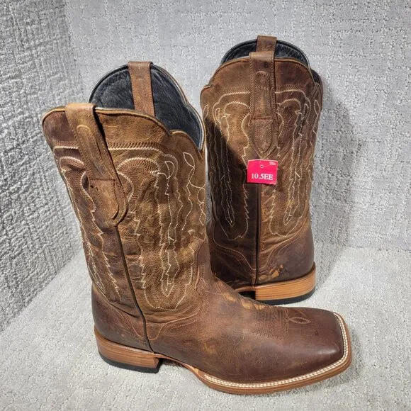 JB Dillon JBM3208 Mens Size 10.5EE Brown Genuine Goat Leather Cowboy Boots Shoes