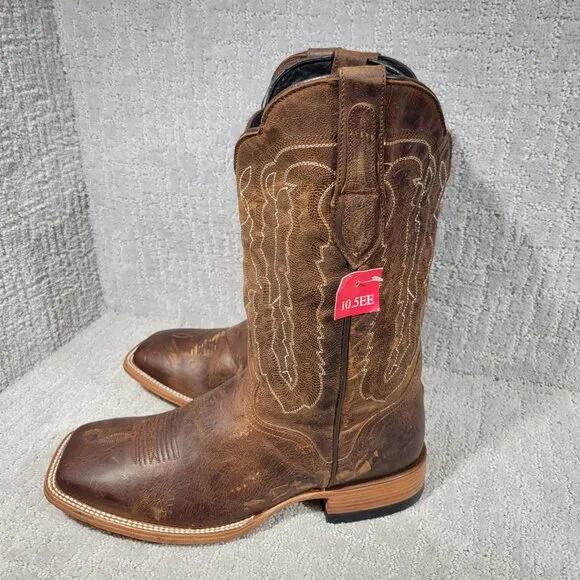 JB Dillon JBM3208 Mens Size 10.5EE Brown Genuine Goat Leather Cowboy Boots Shoes