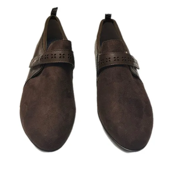 JBU By Jambu Gail Womens size 6.5 Brown Slip On Monk Strap Loafer Shoes-like new
