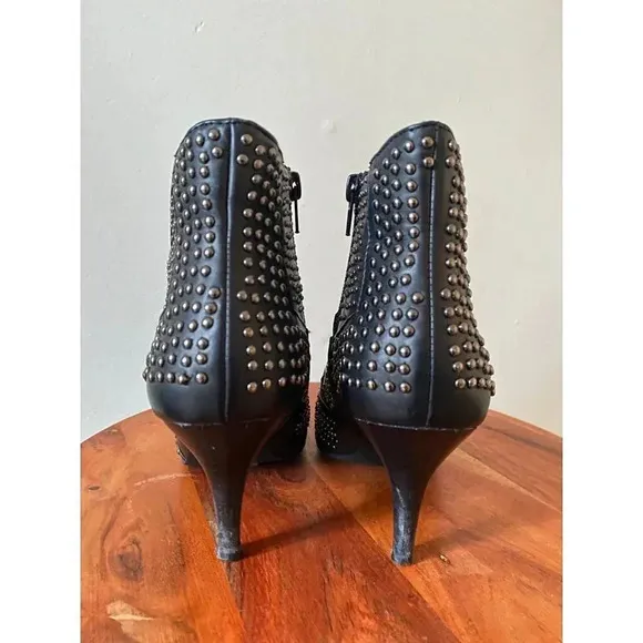 Jeffrey Campbell Boots Women’s 6.5 Studded Black Heeled Booties Pointed Toe