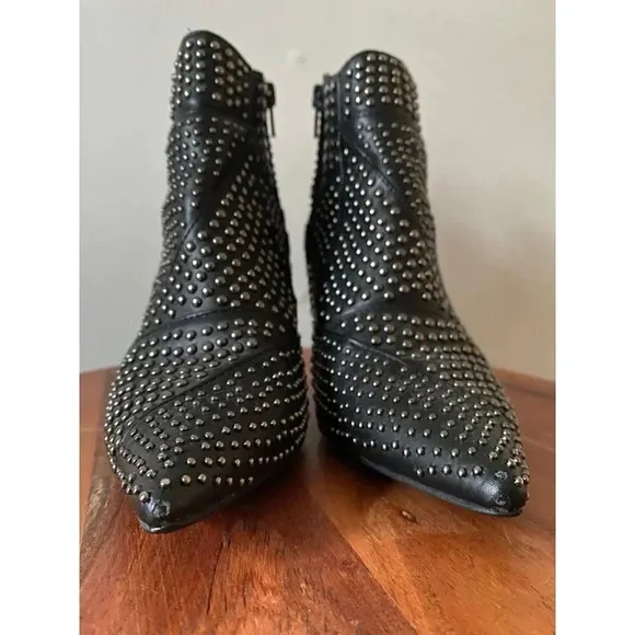 Jeffrey Campbell Boots Women’s 6.5 Studded Black Heeled Booties Pointed Toe