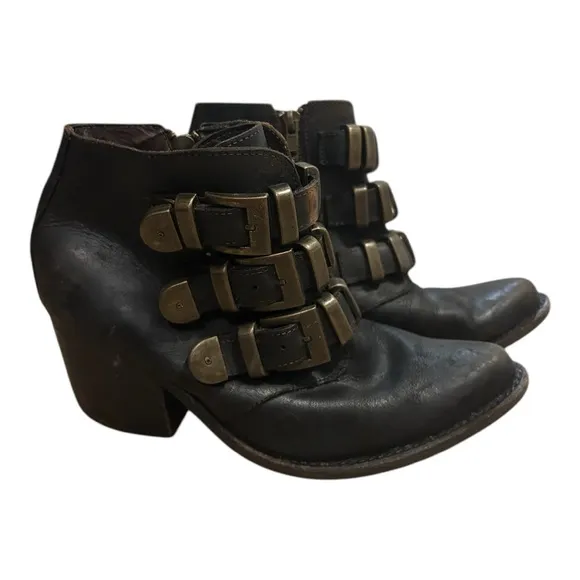 Jeffrey Campbell Leather Triple Buckle Boots