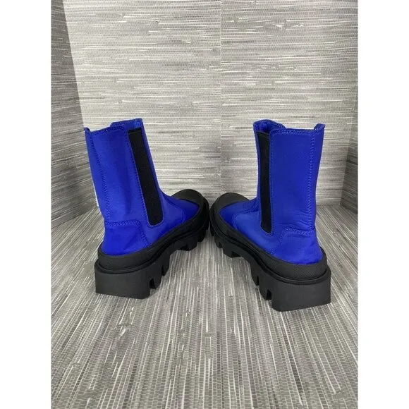 Jeffrey Campbell Women Tough Guy Chelsea Lug Sneaker Boots Blue Black‎ Size 7.5