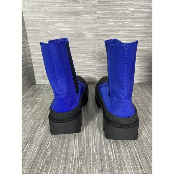 Jeffrey Campbell Women Tough Guy Chelsea Lug Sneaker Boots Blue Black‎ Size 7.5