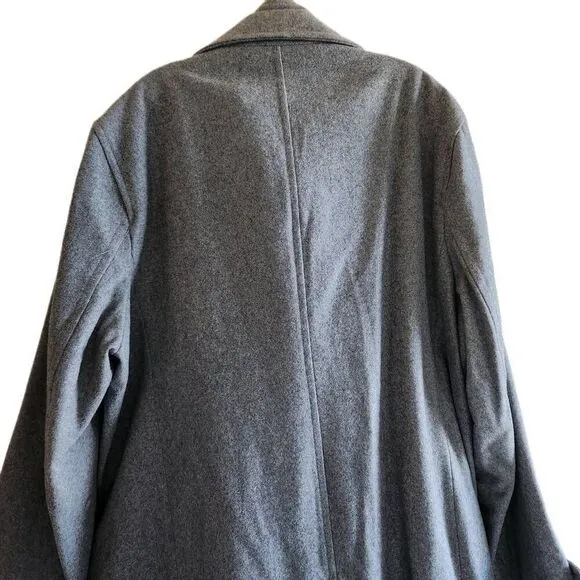 J.Ferrar men's 2XL plus size wool double breasted coat grey high neck vest