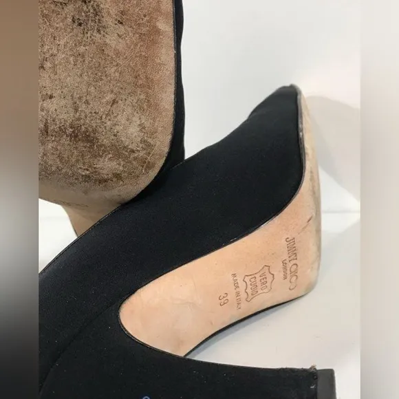 Jimmy Choo, size 39, Black Women's Heels (square toe)