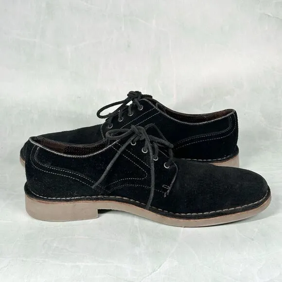 John Varvatos Shoes Mens Size 9 M Black Suede Derby Oxford Lace Up Casual