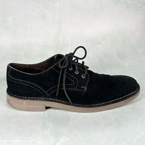 John Varvatos Shoes Mens Size 9 M Black Suede Derby Oxford Lace Up Casual