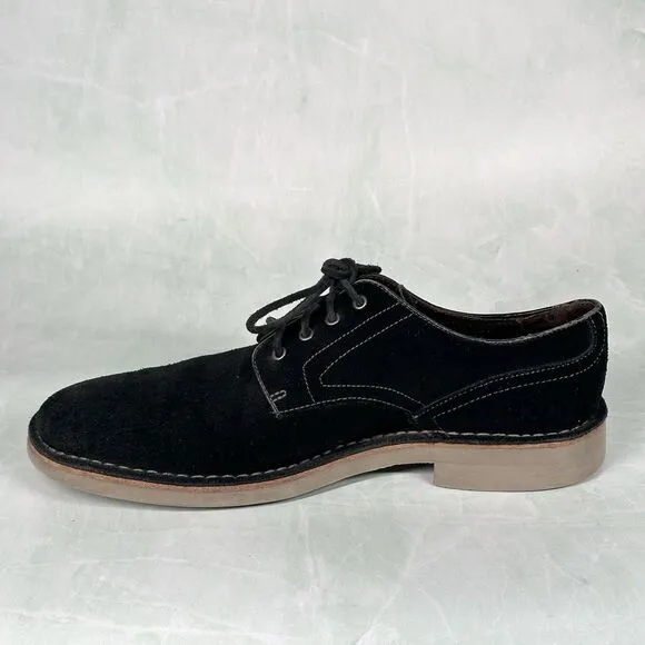 John Varvatos Shoes Mens Size 9 M Black Suede Derby Oxford Lace Up Casual
