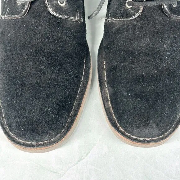 John Varvatos Shoes Mens Size 9 M Black Suede Derby Oxford Lace Up Casual