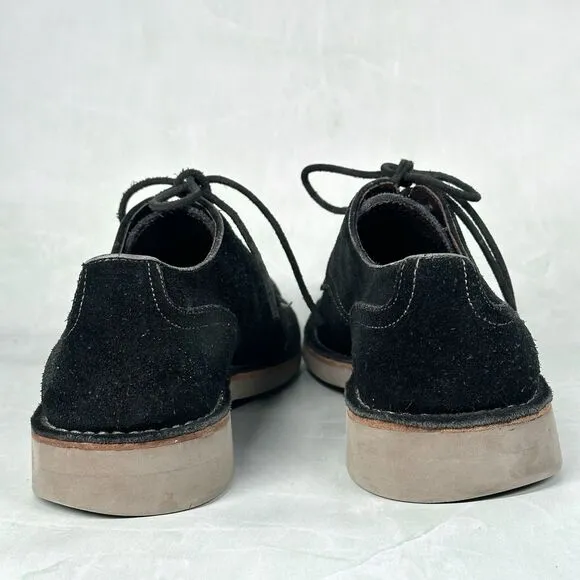 John Varvatos Shoes Mens Size 9 M Black Suede Derby Oxford Lace Up Casual