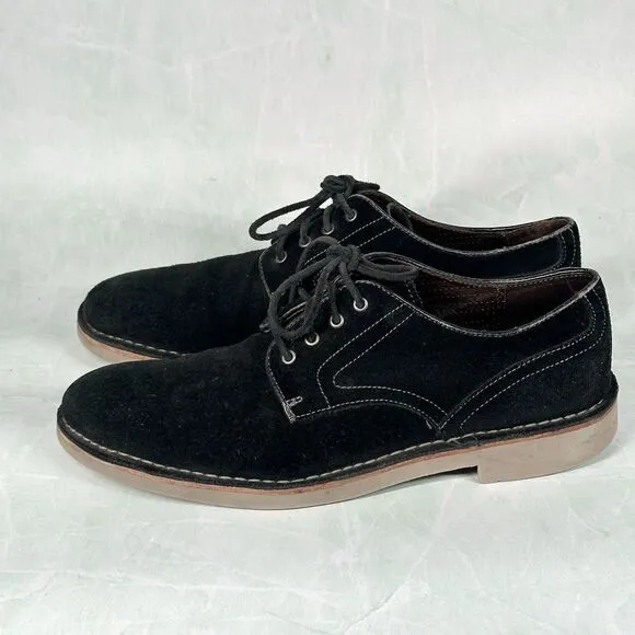 John Varvatos Shoes Mens Size 9 M Black Suede Derby Oxford Lace Up Casual