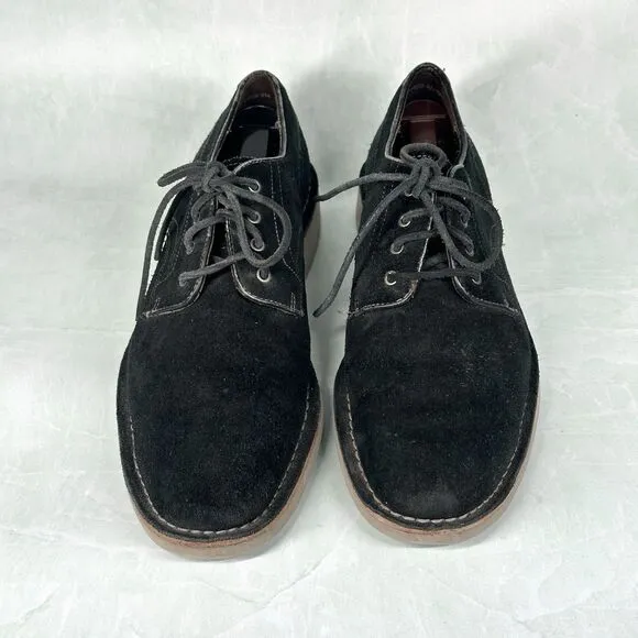 John Varvatos Shoes Mens Size 9 M Black Suede Derby Oxford Lace Up Casual