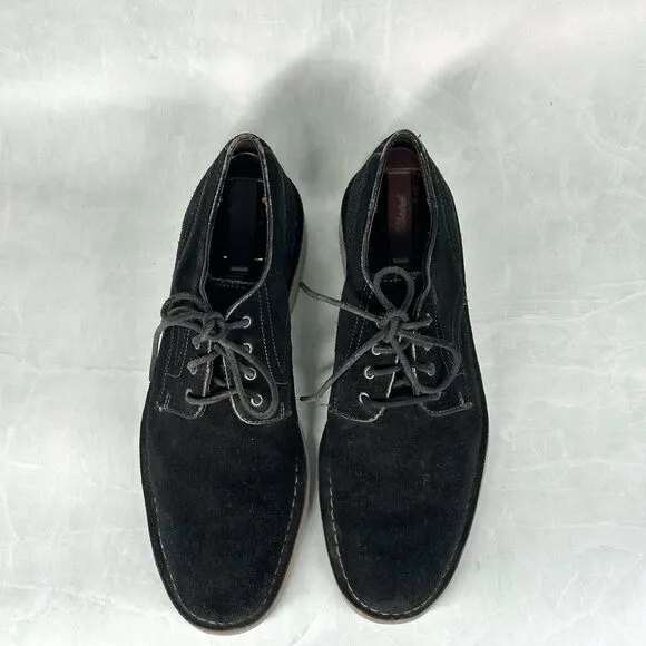 John Varvatos Shoes Mens Size 9 M Black Suede Derby Oxford Lace Up Casual