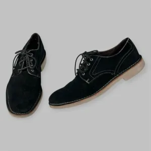 John Varvatos Shoes Mens Size 9 M Black Suede Derby Oxford Lace Up Casual
