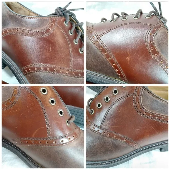Johnston &amp; Murphy Brown Leather Sheepskin SHOES Mens Size 10M Waterproof XC4
