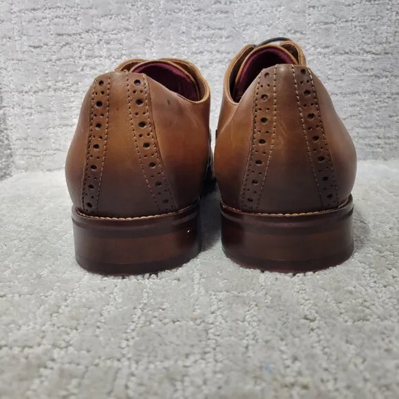 Johnston &amp; Murphy Conard 2.0 Cap Toe Mens Size 14W Tan Full Grain Oxford Shoes