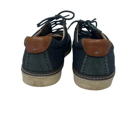 Johnston &amp; Murphy McGuffey Plain Toe Shoes Navy Sheep Skin Men's 11 M
