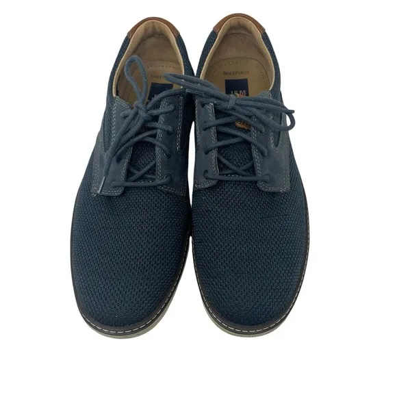 Johnston &amp; Murphy McGuffey Plain Toe Shoes Navy Sheep Skin Men's 11 M