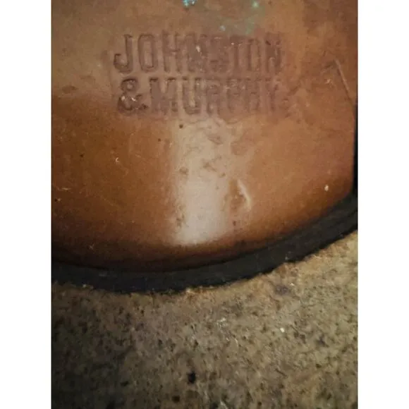 Johnston &amp; Murphy Mens Brown Buckle Square Toe Leather Slip On Shoes Sz 9.5