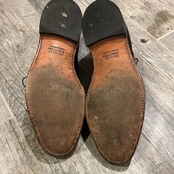 Johnston &amp; Murphy Optima Black Cap Toe Lace Up Oxford Shoes