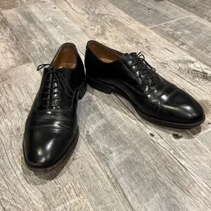 Johnston &amp; Murphy Optima Black Cap Toe Lace Up Oxford Shoes