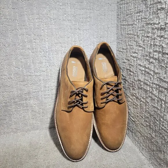 Johnston &amp; Murphy Upton Plain Toe Men's US 12M Tan Oiled Full Grain Oxford Shoes