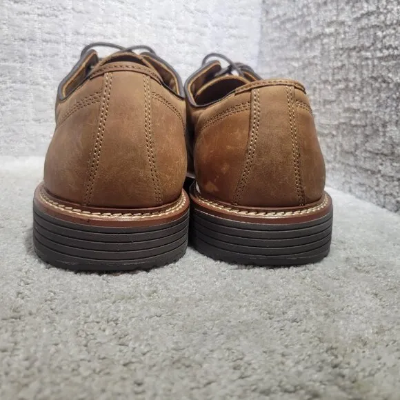 Johnston &amp; Murphy Upton Plain Toe Men's US 12M Tan Oiled Full Grain Oxford Shoes