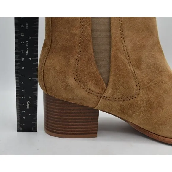 Johnston &amp; Murphy Womens Size 11 Trista Chestnut Suede Chelsea Booties Boots