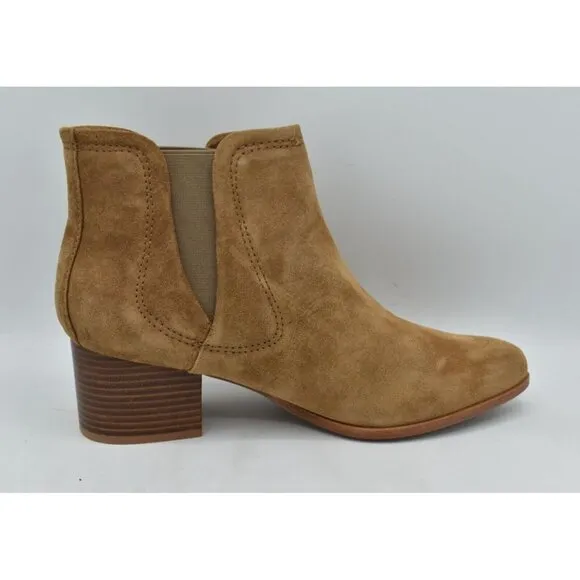 Johnston &amp; Murphy Womens Size 11 Trista Chestnut Suede Chelsea Booties Boots