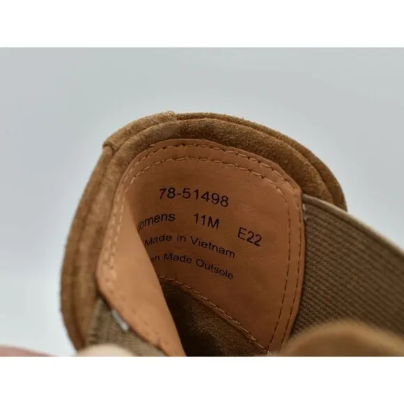 Johnston &amp; Murphy Womens Size 11 Trista Chestnut Suede Chelsea Booties Boots