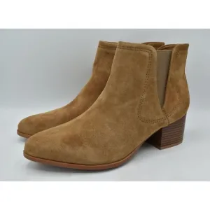 Johnston &amp; Murphy Womens Size 11 Trista Chestnut Suede Chelsea Booties Boots