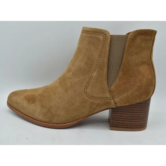 Johnston &amp; Murphy Womens Size 11 Trista Chestnut Suede Chelsea Booties Boots