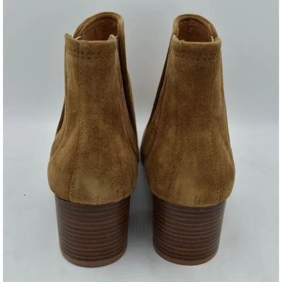 Johnston &amp; Murphy Womens Size 11 Trista Chestnut Suede Chelsea Booties Boots