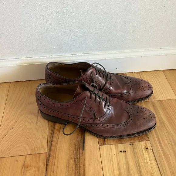 Johnston and Murphy Conrad 2.0 Cap Toe Brown Red Dress Shoes Size 10