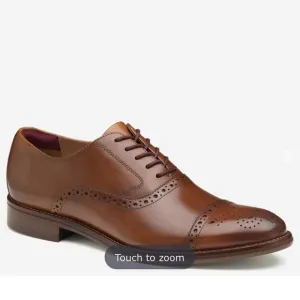 Johnston and Murphy Conrad 2.0 Cap Toe Brown Red Dress Shoes Size 10